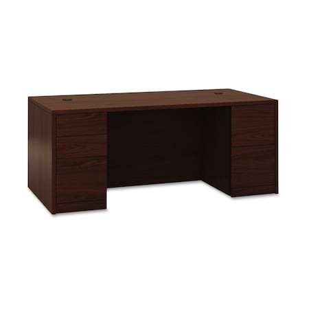 Hon Pedestal Desk Double Pedestal Desk, Full-Height Pedest, 36 in D X 29.5" H, 72" W X Mahogany H105890.NN